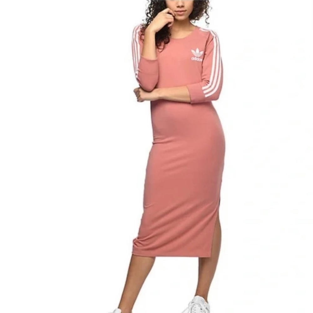 Adidas original midi dress three stripes size small